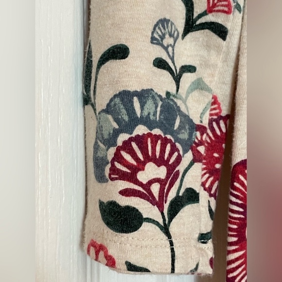 Floral Print V-Neck Dress - Cream and Red - Picture 5 of 8